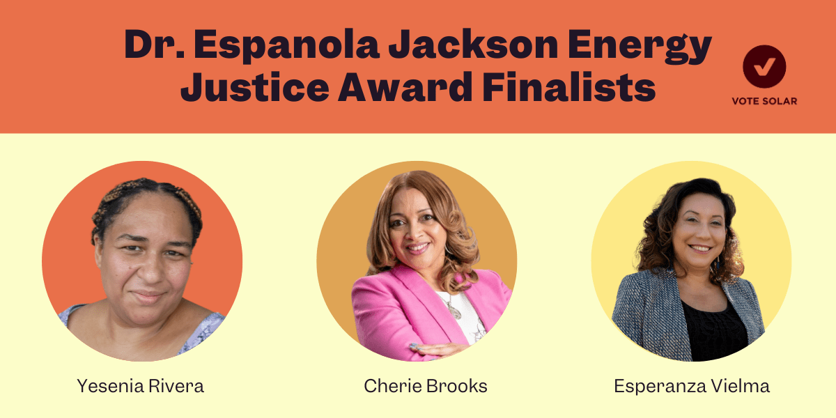 Dr. Espanola Jackson Energy Justice Award 2023 Finalists Vote Solar