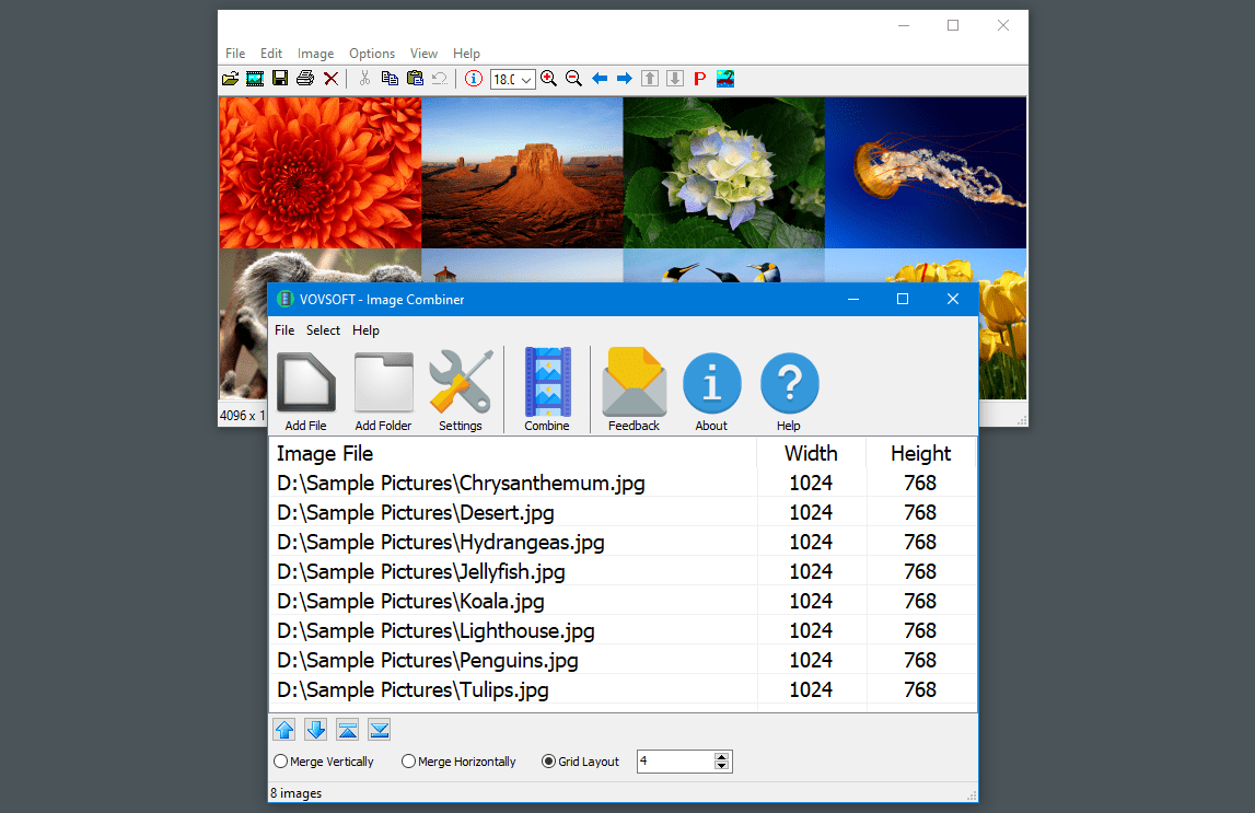 Image Combiner for PC Combines multiple images