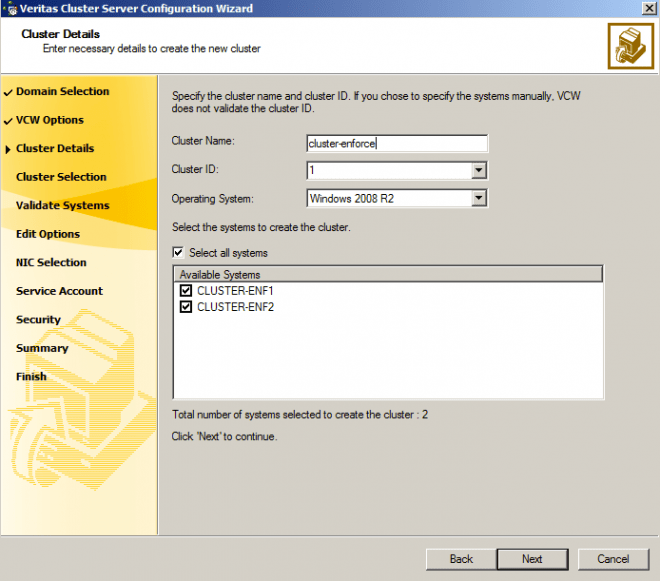 Configure Veritas Cluster Server on Windows OS - VOX