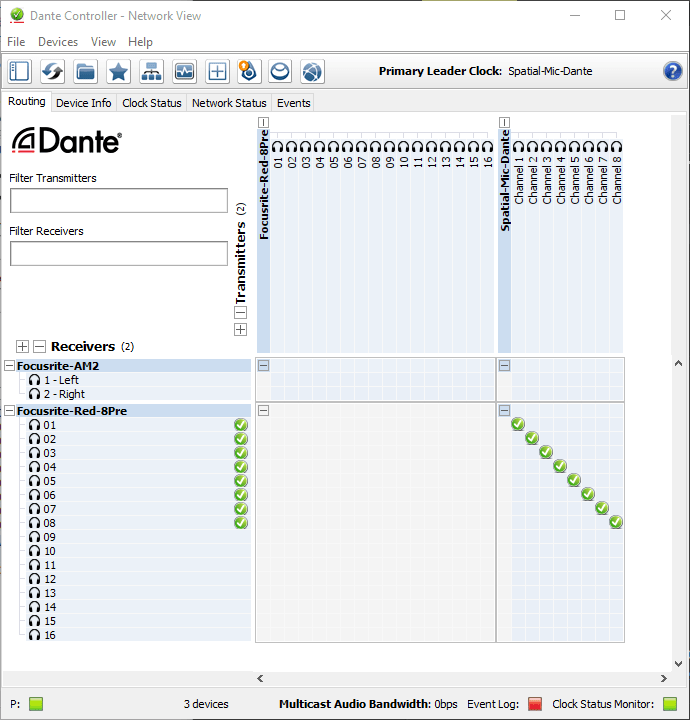 Setting up Spatial Mic Dante Using Dante Controller Voyage Audio