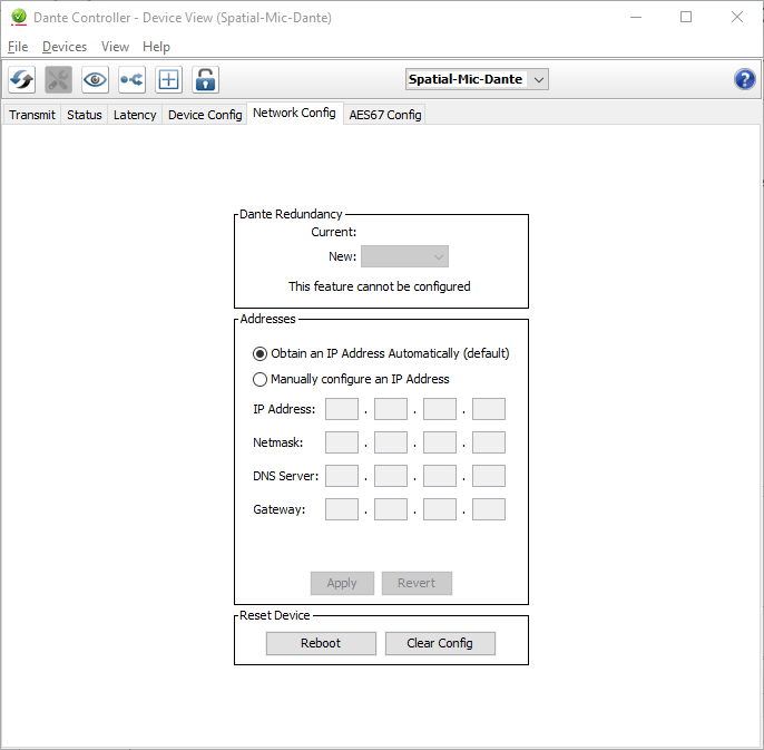 Setting up Spatial Mic Dante Using Dante Controller Voyage Audio