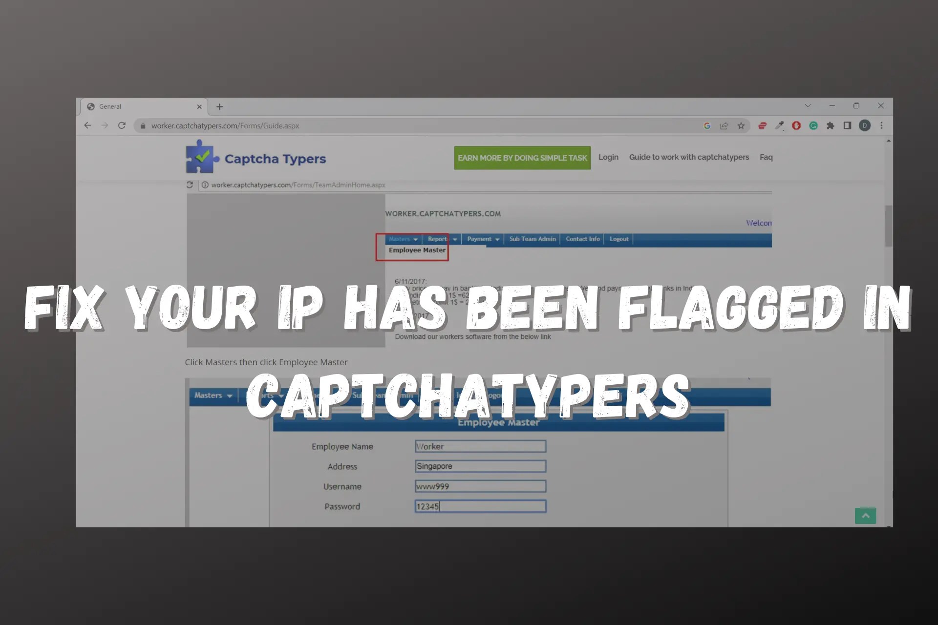 Fix Your IP Has Been Flagged Error In CaptchaTypers