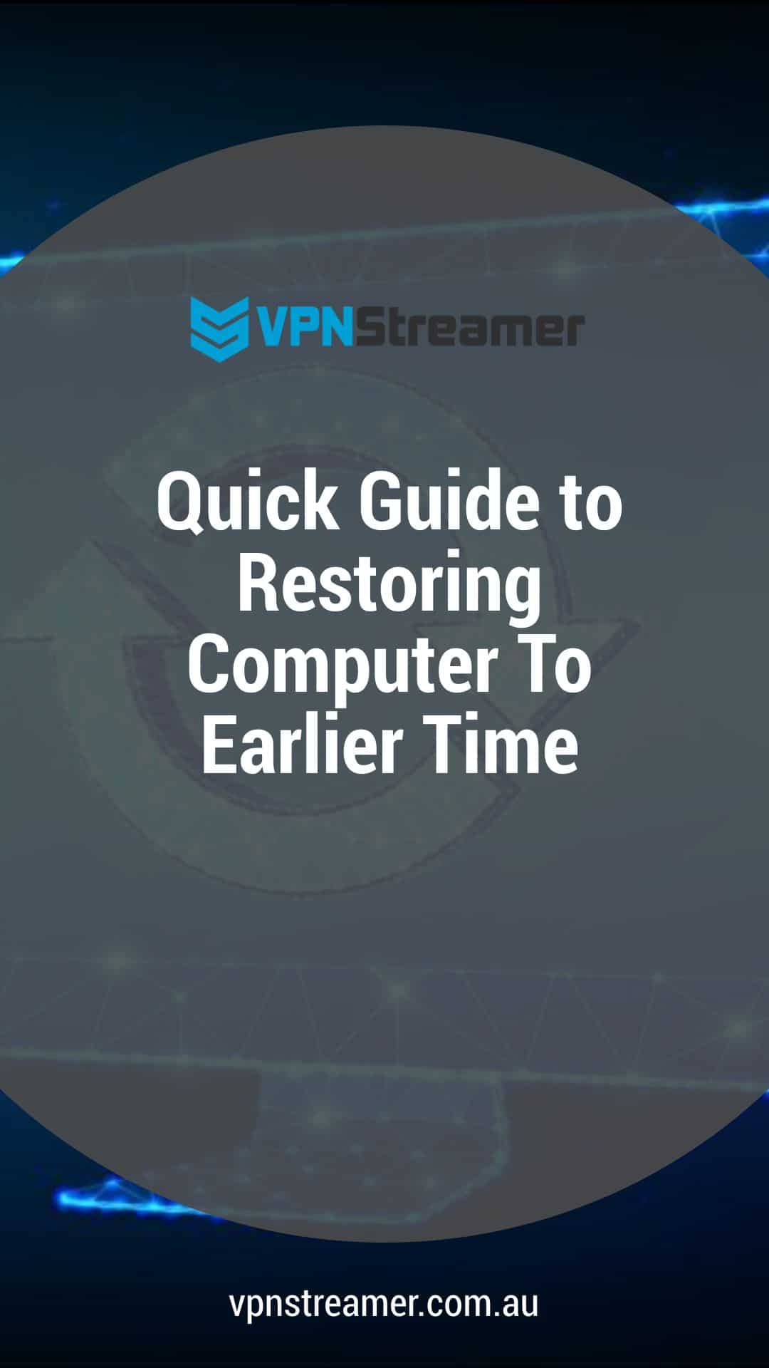 How To Return Computer To Earlier Time Computer's system restore to an earlier time in windows