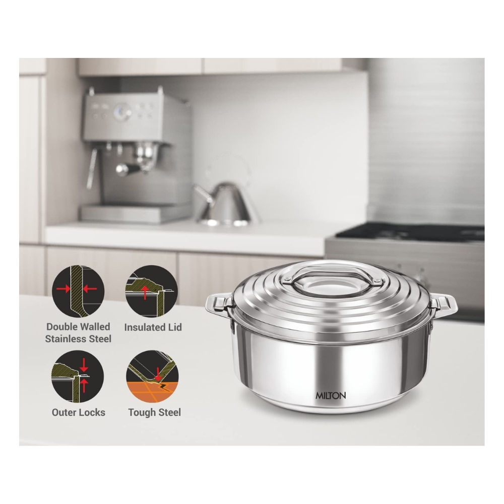 Milton Thermosteel Insulated Casserole Galaxia 1000ml Stainless Steel