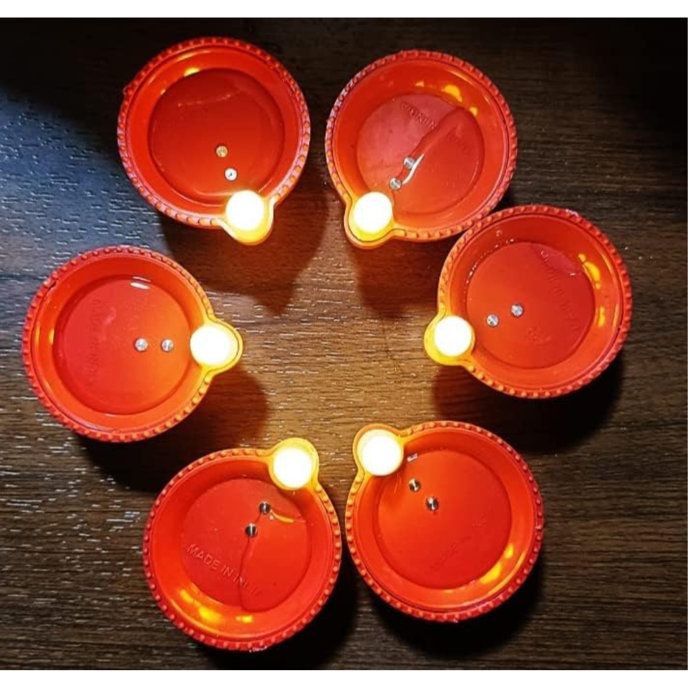 Smokeless Water Floating Sensor Lamp Agal Vilakku Design 6pcs set