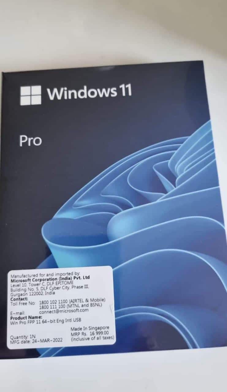 Windows 11 Pro Retail Key Lifetime Physical Box with CD Vprozone