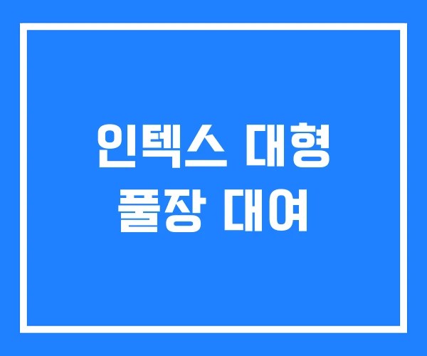 인텍스 대형 풀장 대여
