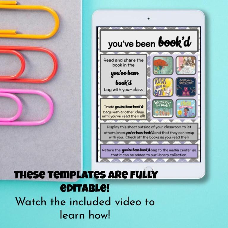 You've Been Book'd Editable Handouts vr2ltch