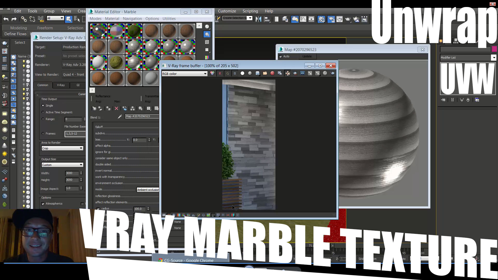 VRay Marble Texture Tutorial Unwrap UVW Floor Generator