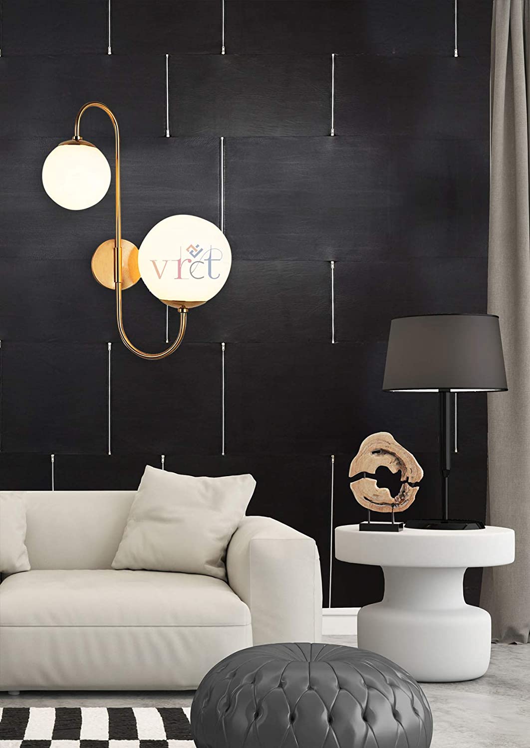 VRCT Modern Design Nordic Glass Meta Lamp Wall Light for Bedroom