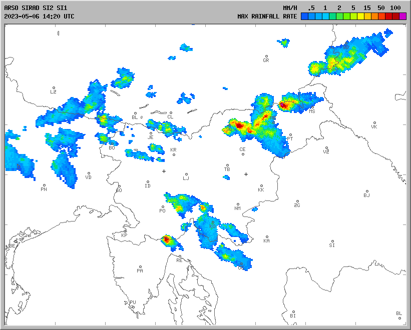 Vremenska napoved za 06.05.2023 ob 1800 Vreme Slovenija