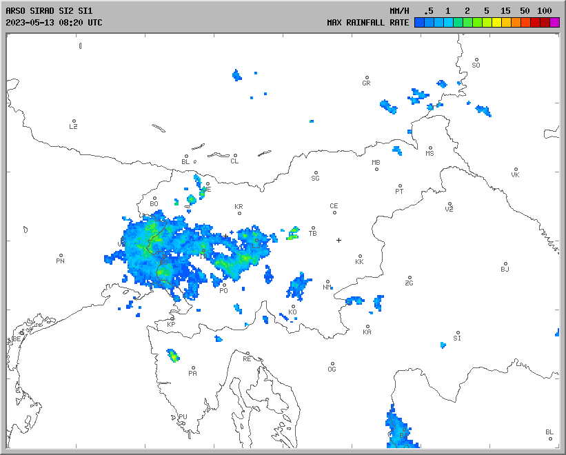 Vremenska napoved za 13.05.2023 ob 1200 Vreme Slovenija