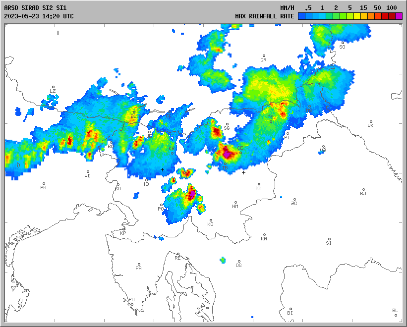 Vremenska napoved za 23.05.2023 ob 1800 Vreme Slovenija