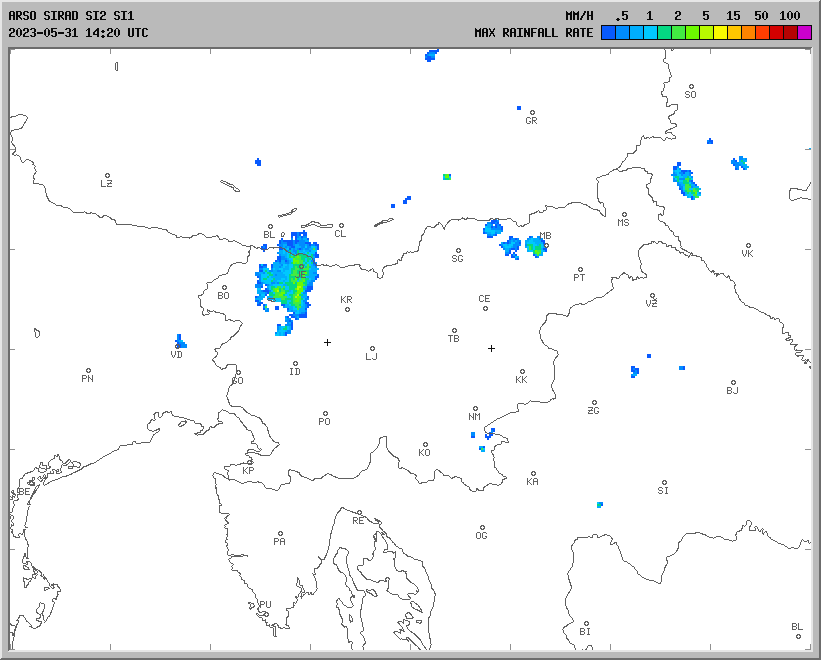 Vremenska napoved za 31.05.2023 ob 1800 Vreme Slovenija