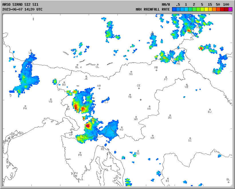 Vremenska napoved za 07.06.2023 ob 1800 Vreme Slovenija