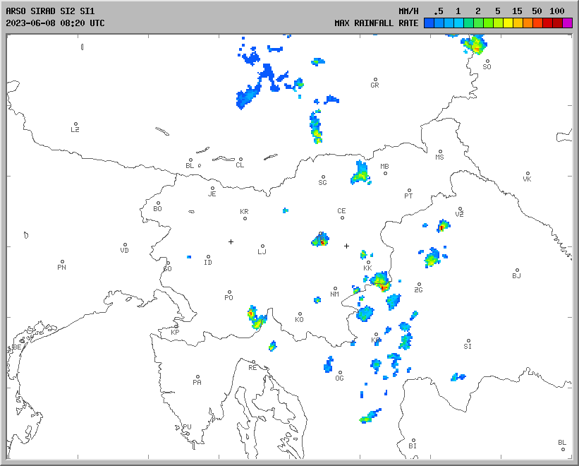 Vremenska napoved za 08.06.2023 ob 1200 Vreme Slovenija