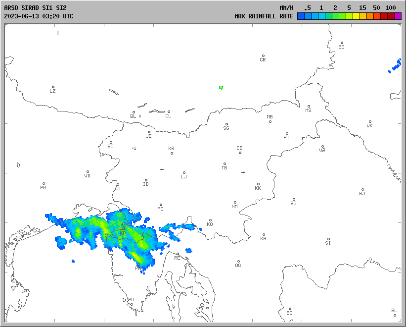 Vremenska napoved za 13.06.2023 ob 0700 Vreme Slovenija