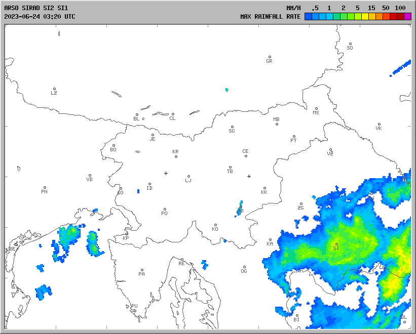 Vremenska napoved za 24.06.2023 ob 0700 Vreme Slovenija