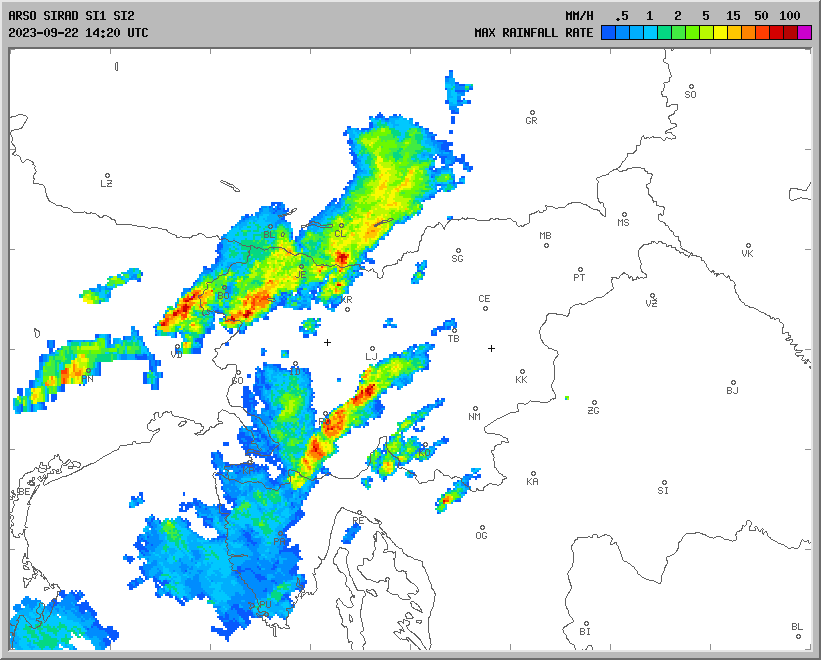 Vremenska napoved za 22.09.2023 ob 1800 Vreme Slovenija