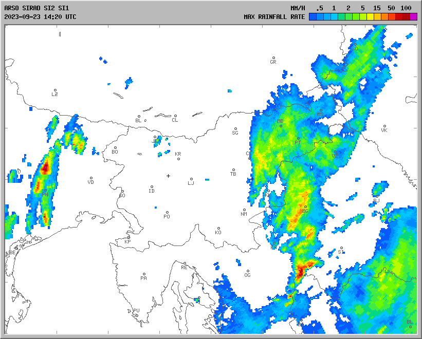 Vremenska napoved za 23.09.2023 ob 1800 Vreme Slovenija