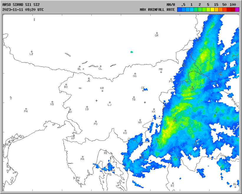 Vremenska napoved za 11.11.2023 ob 1200 Vreme Slovenija
