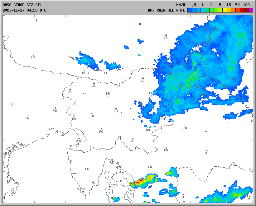 Vremenska napoved za 17.11.2023 ob 0700 Vreme Slovenija
