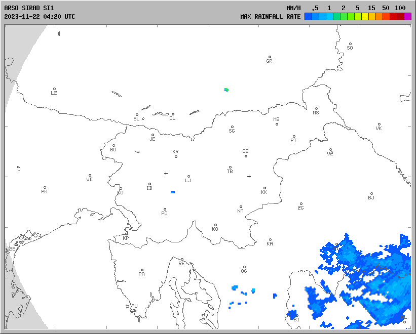 Vremenska napoved za 22.11.2023 ob 0700 Vreme Slovenija