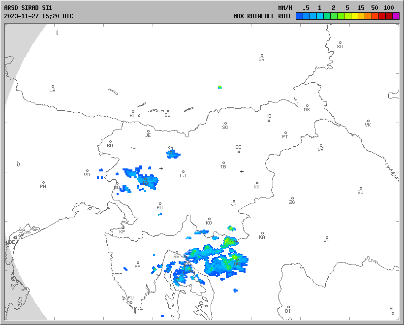 Vremenska napoved za 27.11.2023 ob 1800 Vreme Slovenija