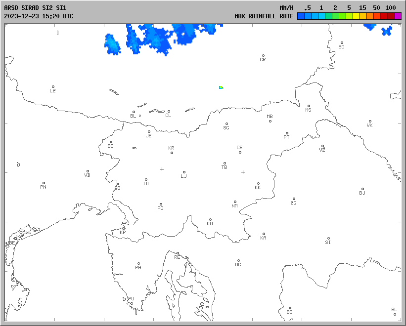Vremenska napoved za 23.12.2023 ob 1800 Vreme Slovenija