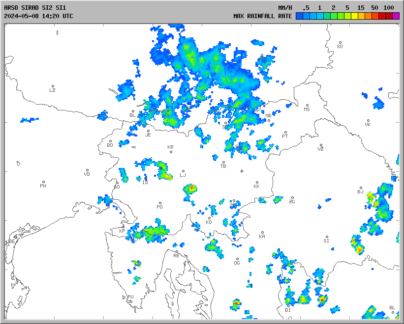 Vremenska napoved za 09.05.2024 ob 0700 Vreme Slovenija
