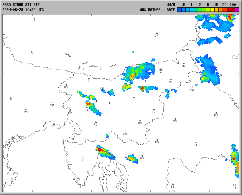 Vremenska napoved za 29.06.2024 ob 0700 Vreme Slovenija