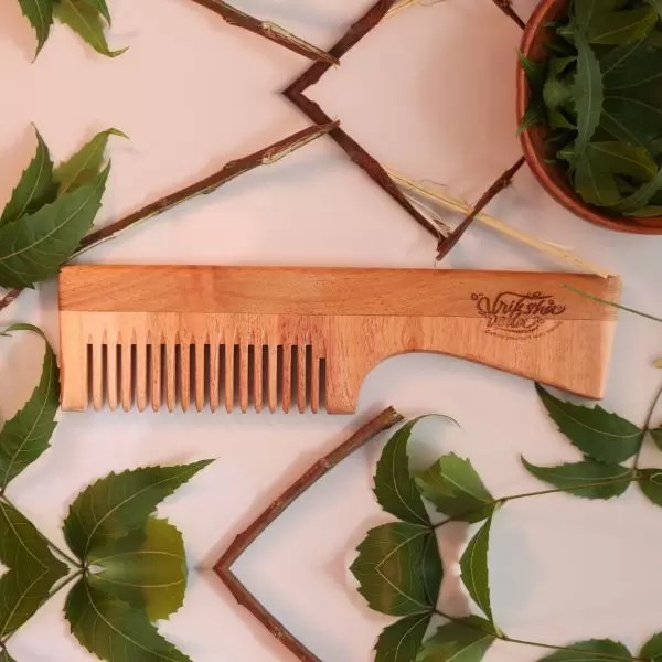 Detangling Neem Wood Comb with Handle