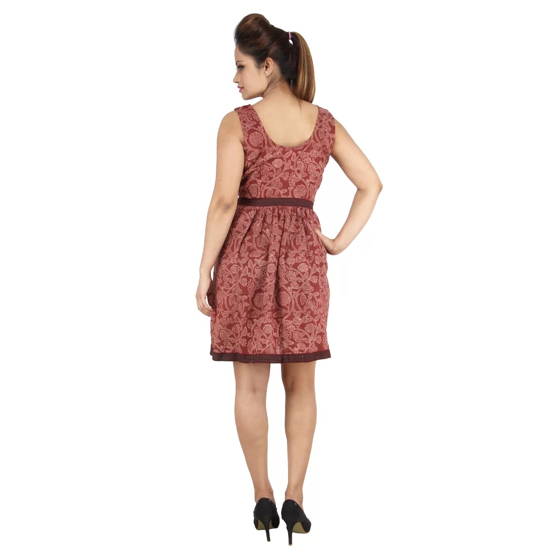 Printed Cotton Dress in Discharge Print • Vritti Designs