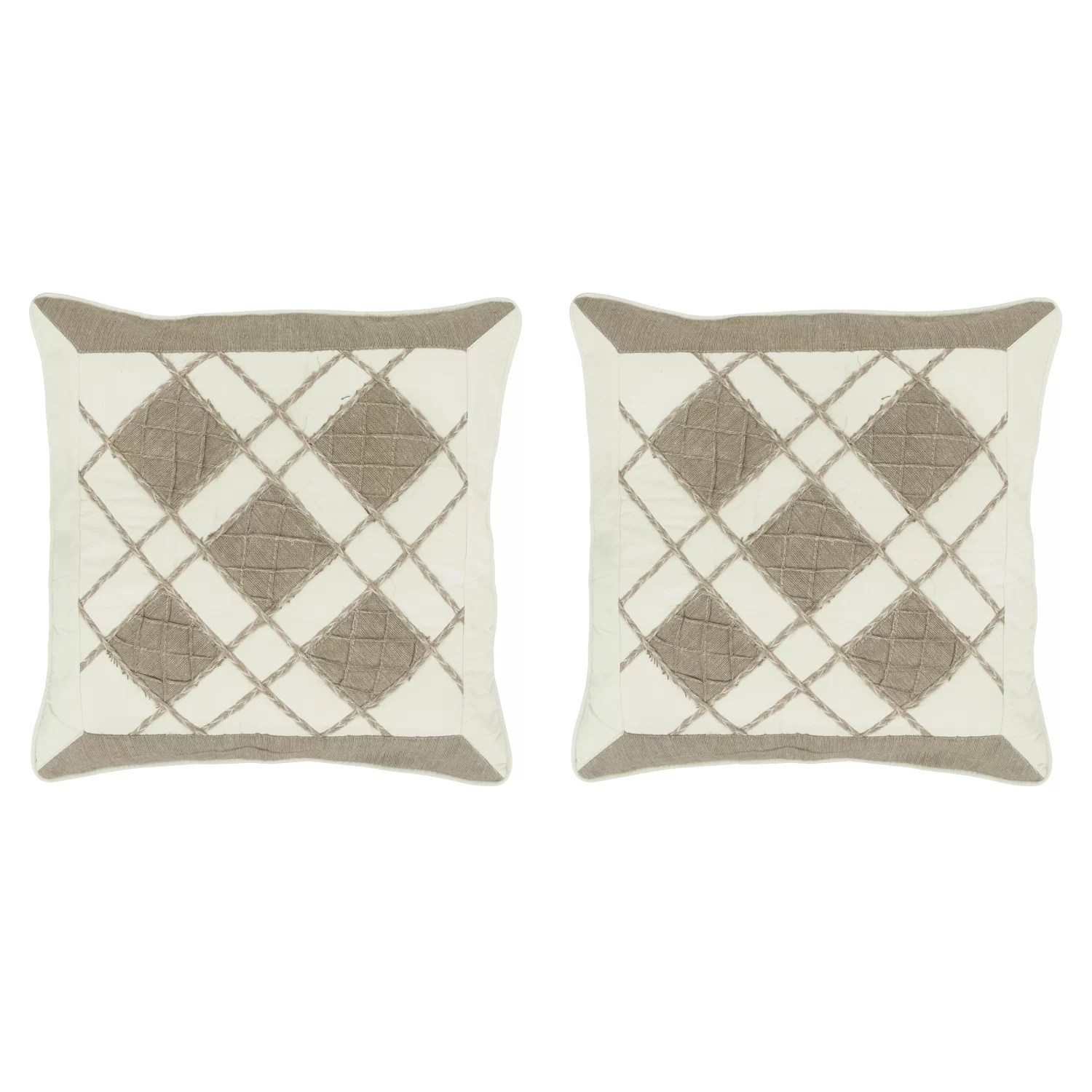 Jute Cotton Cushion Covers 16" X 16" ( set of 2) • Vritti Designs