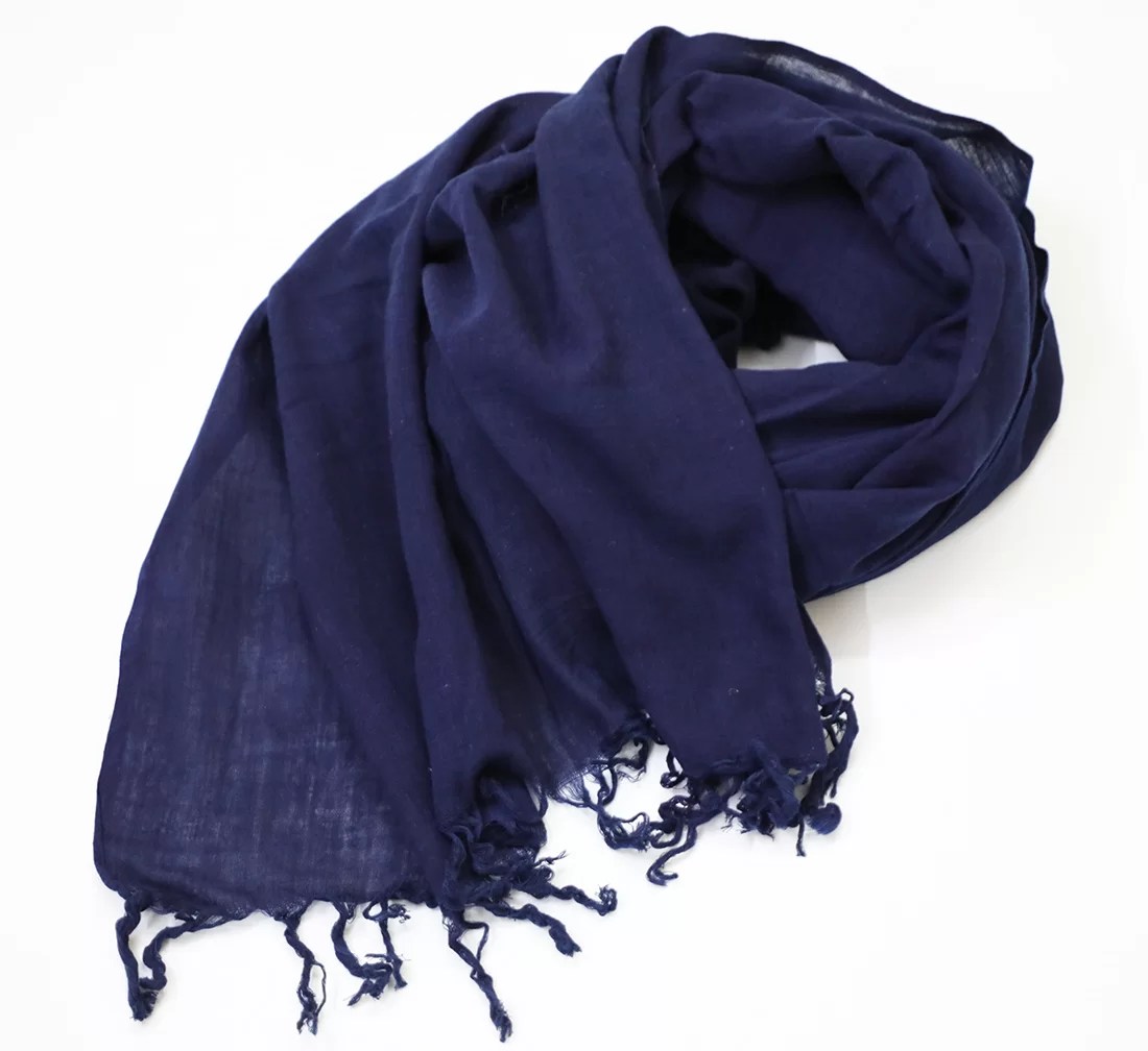 Indigo Blue Scarf in Handloom Cotton Vritti Designs
