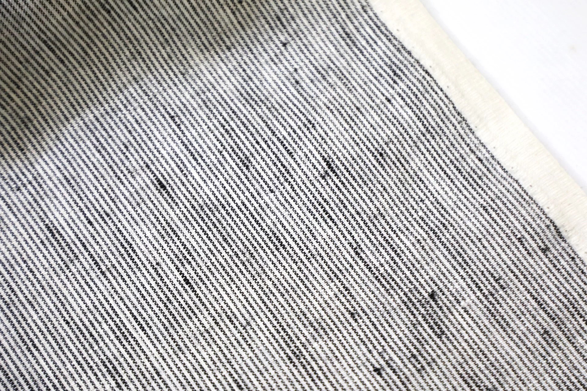 Striped Linen Fabric in Black and White • Vritti Designs
