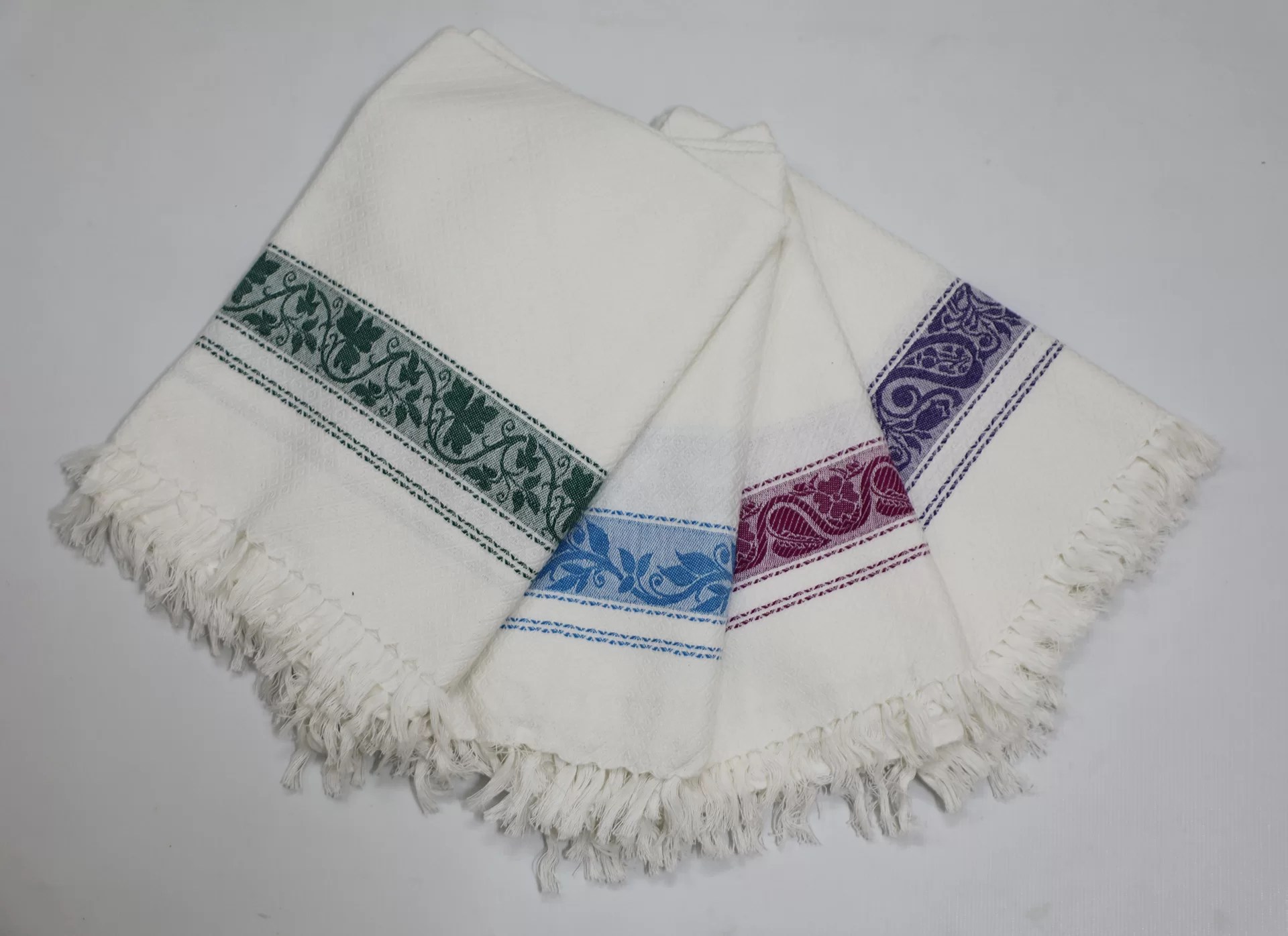 Handmade White Bath Towel Made on Handloom • Vritti Designs