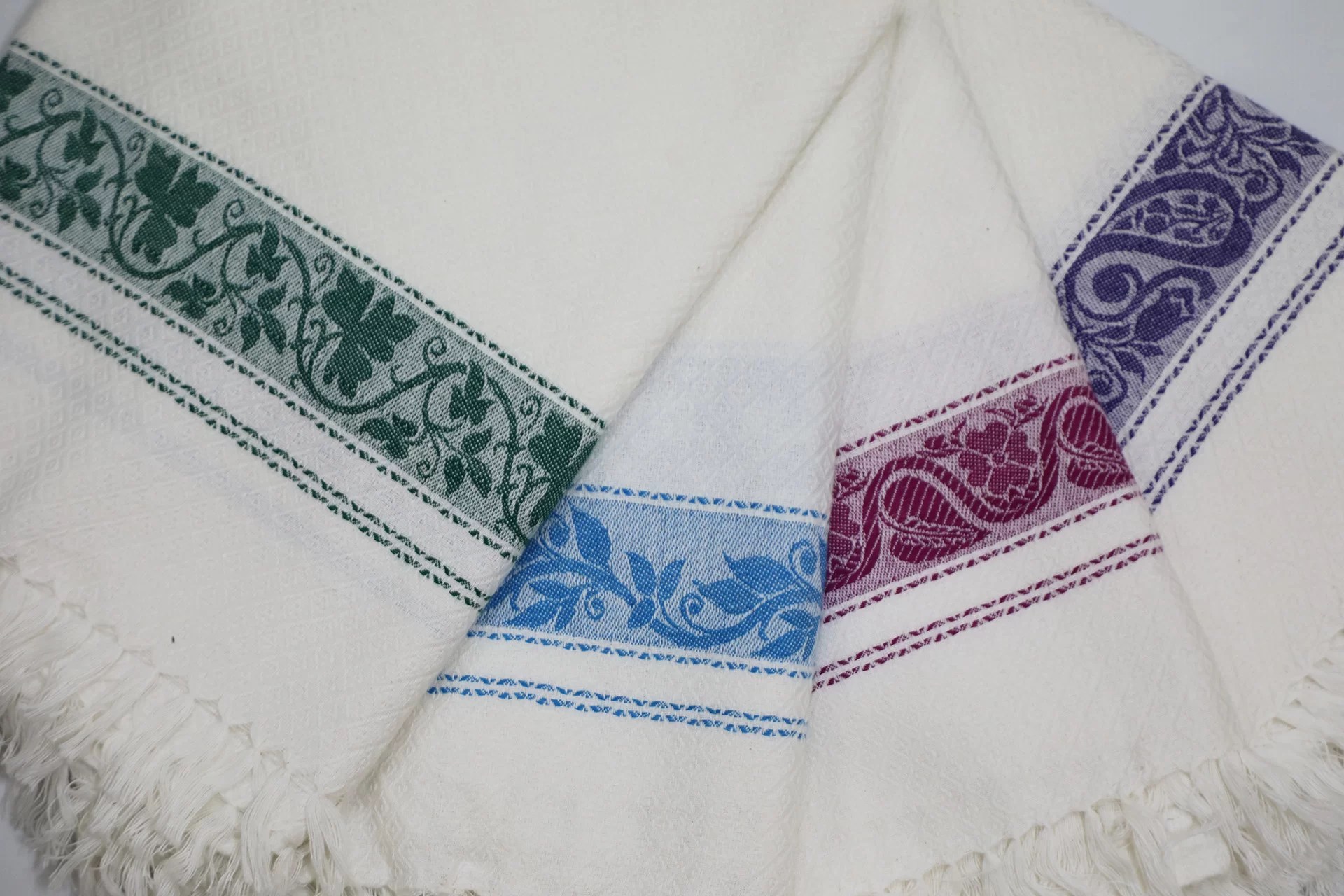Handmade White Bath Towel Made on Handloom • Vritti Designs