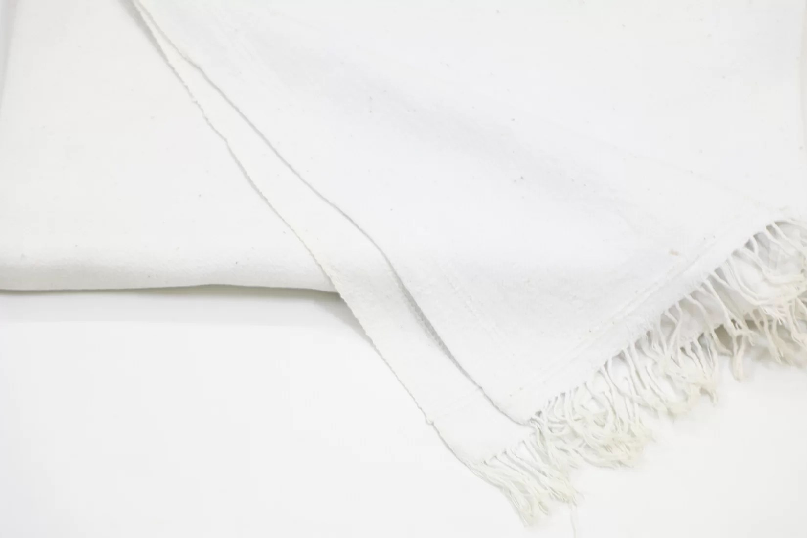 Vintage White Cotton Throw • Vritti Designs