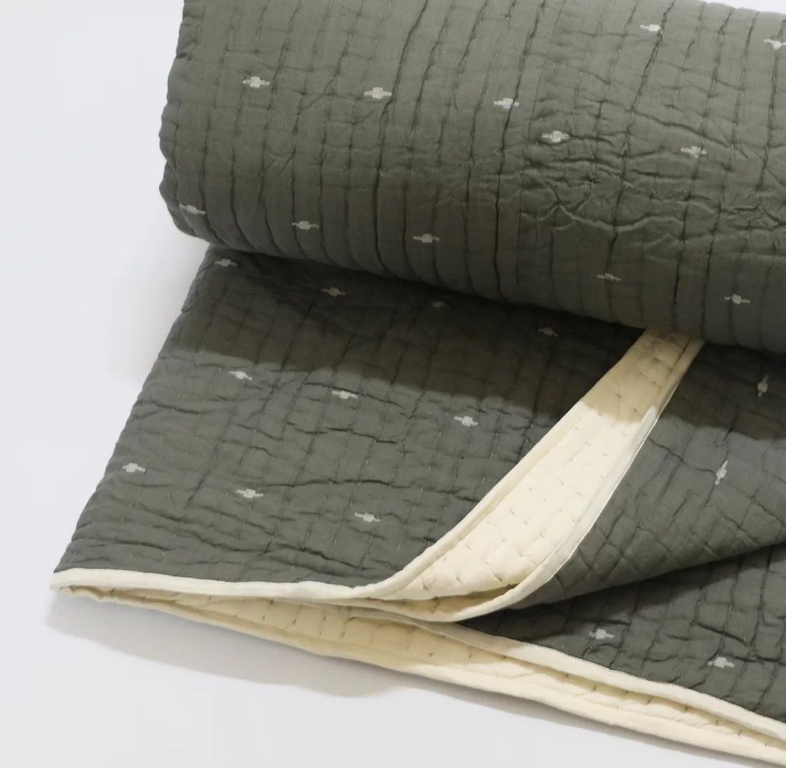 Gray Cotton Quilt king / Queen size • Vritti Designs