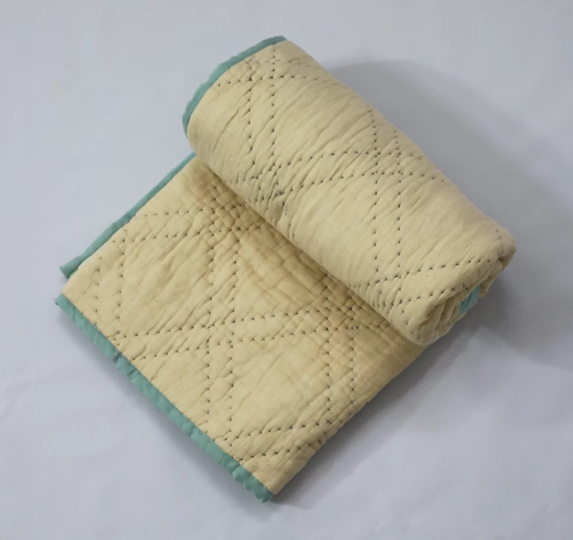 Baby Blanket Beige Handmade Baby Quilt • Vritti Designs