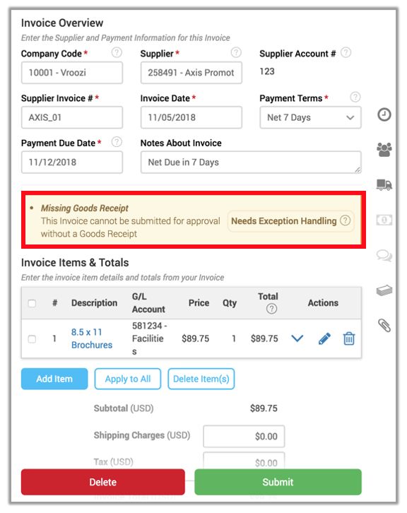 Understanding Exception Handling Vroozi HelpDesk