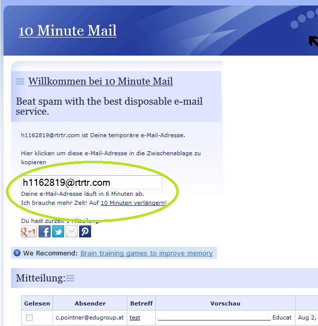 WegwerfEmailadressen schule.at