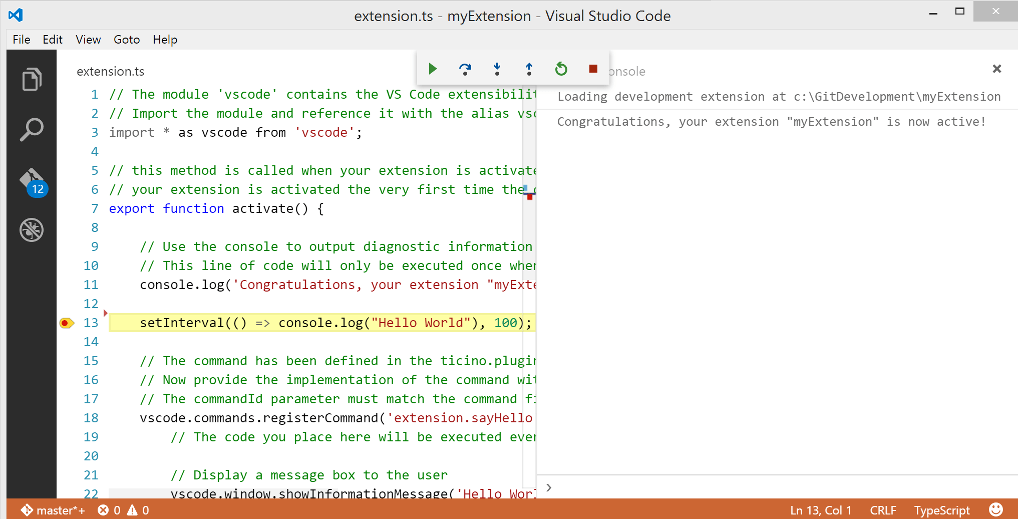 Debugging extensions vscodedocs