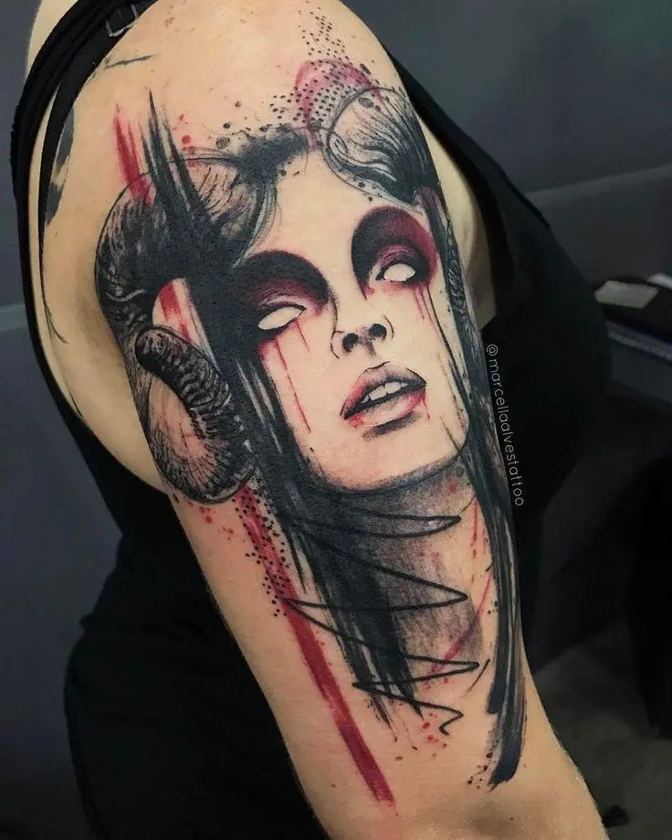 Devil Tattoo: Meaning, Photos And Sketches On The Arm And Back 919_x_736_jpg