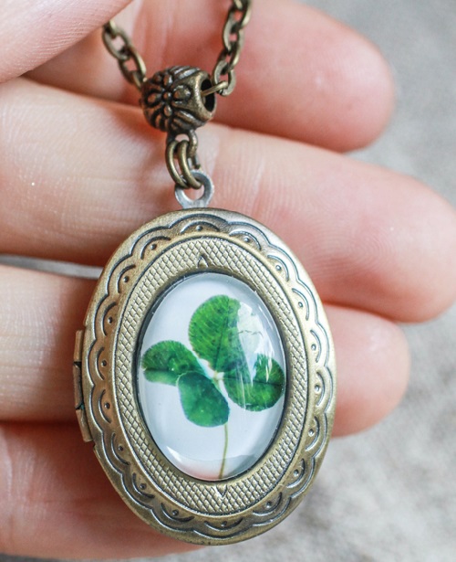 Pendant Fourleaf clover Art Kaleidoscope