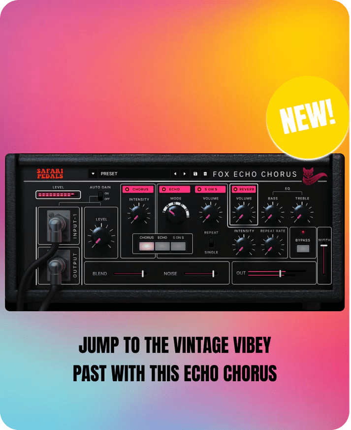 Safari Pedals Fox Echo Chorus Classic tape echo with a vintage vibe