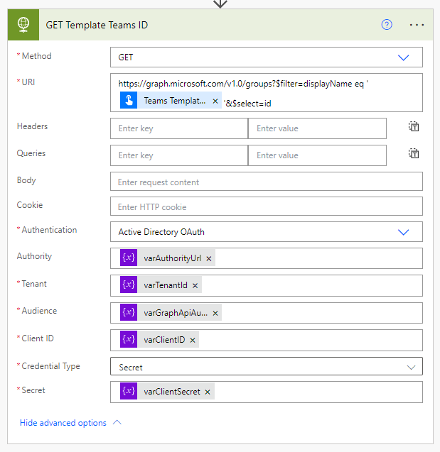 Power Automate How to create Microsoft Teams from Template Teams using