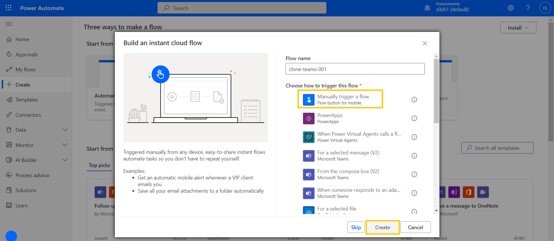 Power Automate How to create Microsoft Teams from Template Teams using