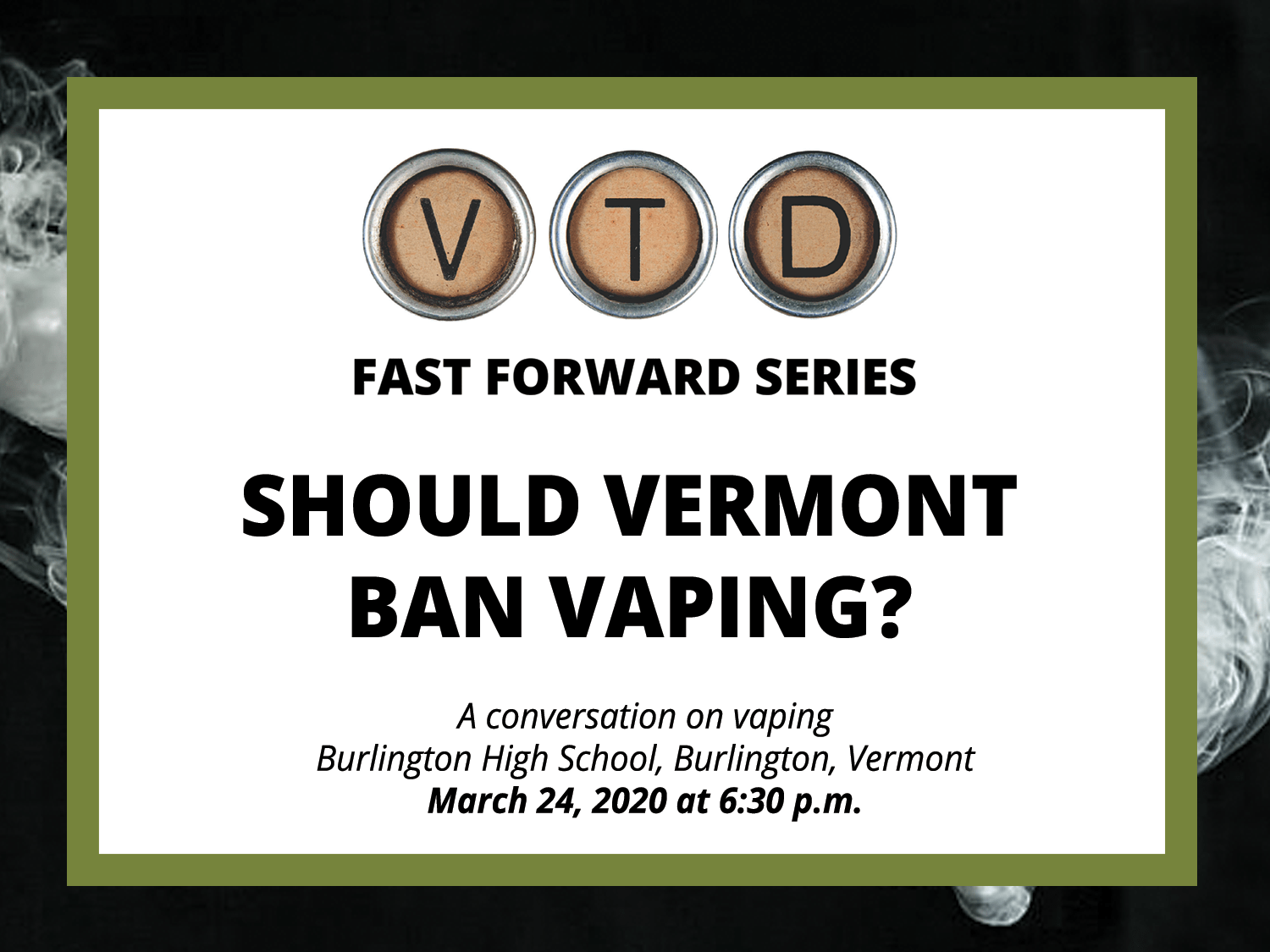 Please join us for the next VTDigger Fast Forward series event 'Should